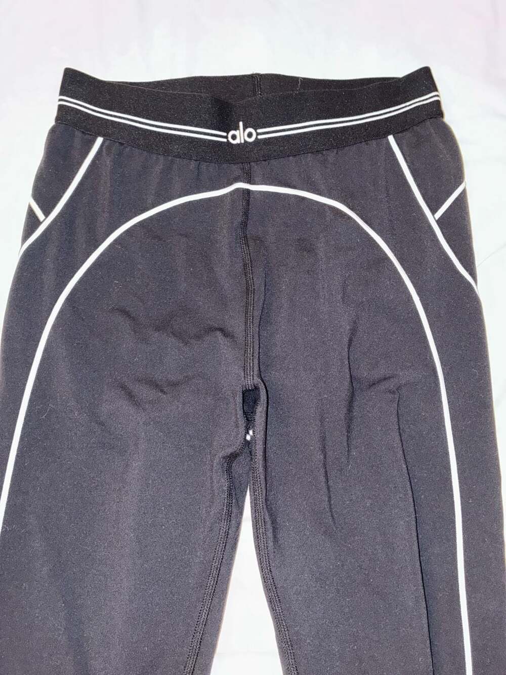 Alo Yoga Black and White Piping Leggings Pre-owned